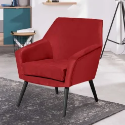 Retro Designsessel in Ziegelrot Samtvelours - Nina^Wohnen Sale