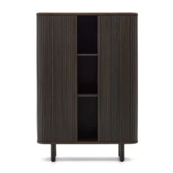 Wohnen Retro Highboard mit Schiebetüren und Fächern - Tadaco