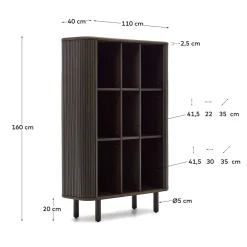 Wohnen Retro Highboard mit Schiebetüren und Fächern - Tadaco