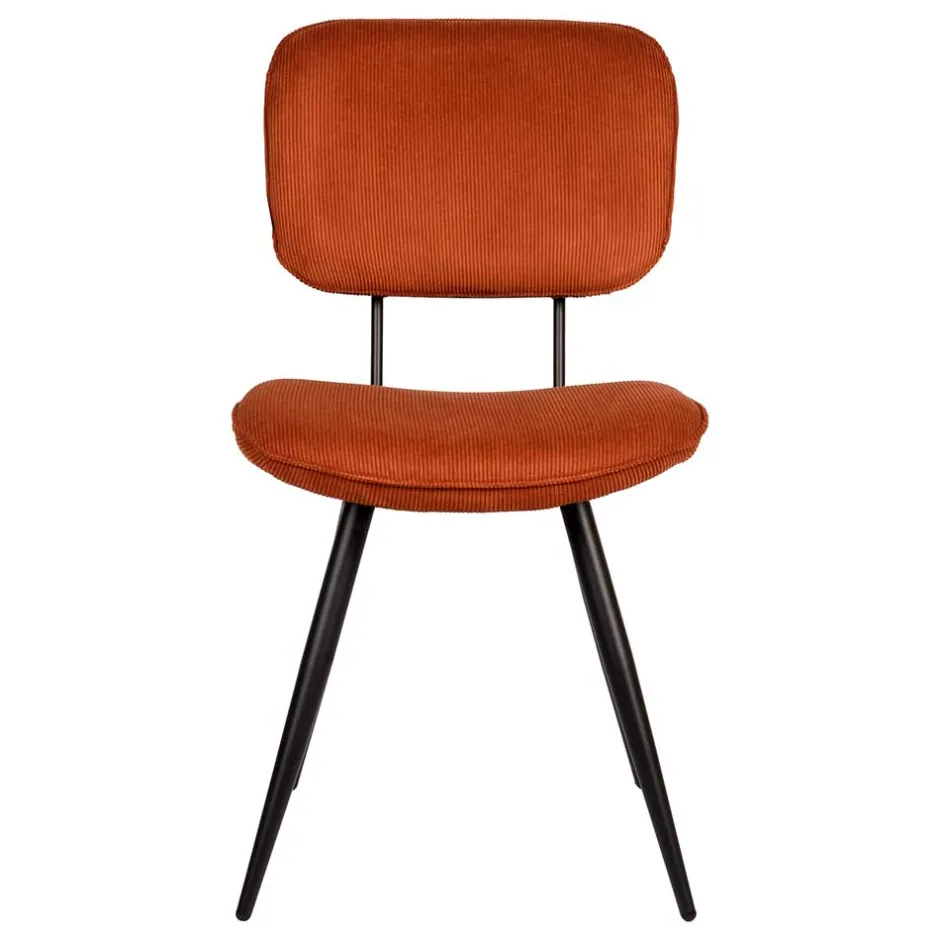 Retro Küchenstuhl in Rost Braun Cord-Bezug - Candeloco (2er Set)^Wohnen Sale