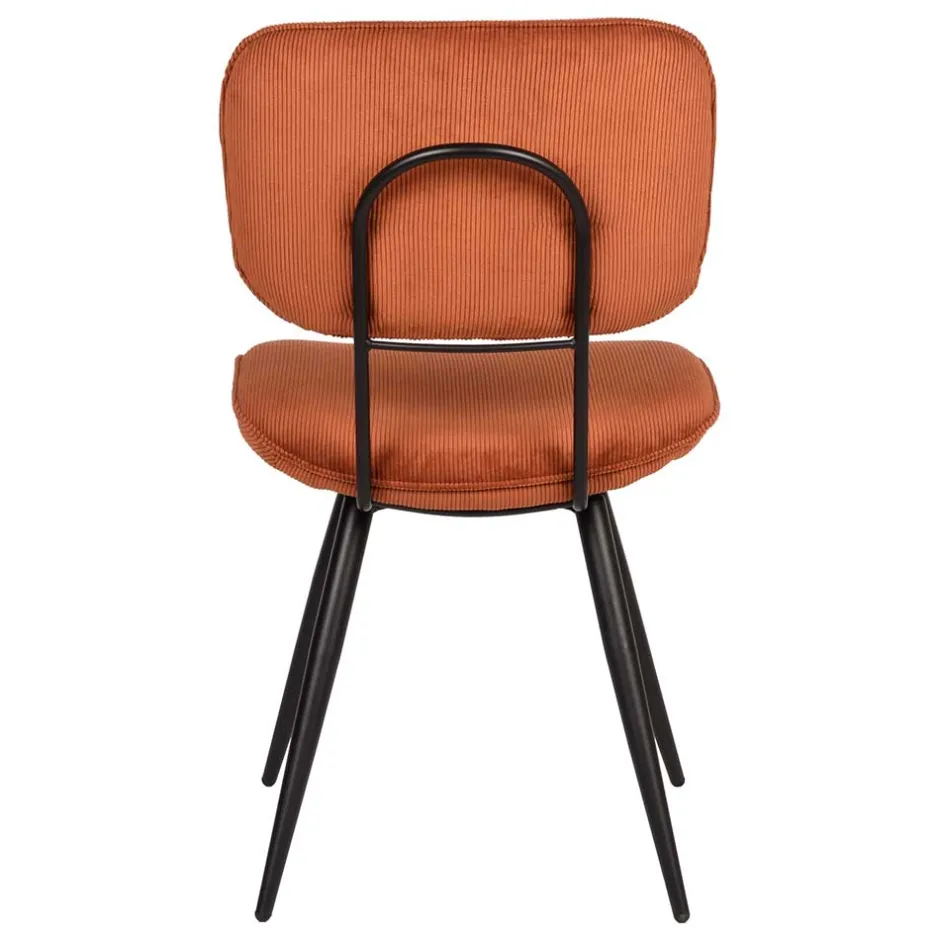 Retro Küchenstuhl in Rost Braun Cord-Bezug - Candeloco (2er Set)^Wohnen Sale