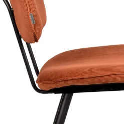 Retro Küchenstuhl in Rost Braun Cord-Bezug - Candeloco (2er Set)^Wohnen Sale