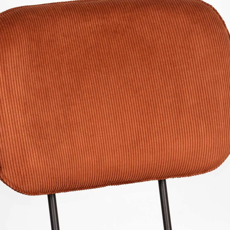 Retro Küchenstuhl in Rost Braun Cord-Bezug - Candeloco (2er Set)^Wohnen Sale