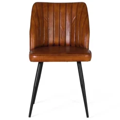 Retro Lederstuhl in Cognac Braun - Valtte^Wohnen Outlet