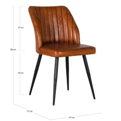 Retro Lederstuhl in Cognac Braun - Valtte^Wohnen Outlet