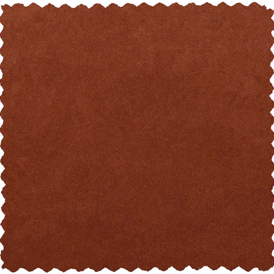 Wohnen Retro Ottomane in Rotbraun Samt - Enzing