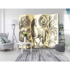 Kinder Wohnen Retro Paravent mit Naturdarstellungen - Freedoms