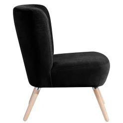 Wohnen Retro Polstersessel in Schwarz Velours - Adaliz