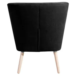 Wohnen Retro Polstersessel in Schwarz Velours - Adaliz