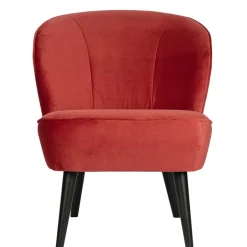 Wohnen Retro Samtsessel in Rot & Schwarz - Dumarkus