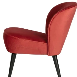 Wohnen Retro Samtsessel in Rot & Schwarz - Dumarkus