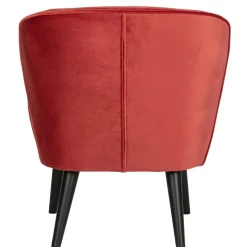Wohnen Retro Samtsessel in Rot & Schwarz - Dumarkus