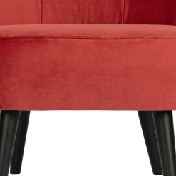 Wohnen Retro Samtsessel in Rot & Schwarz - Dumarkus