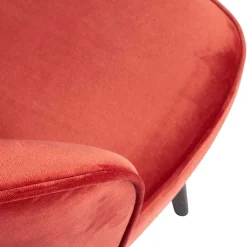 Wohnen Retro Samtsessel in Rot & Schwarz - Dumarkus