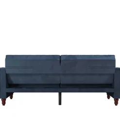 Retro Schlafsofa in Blau und Nussbaum Braun - Ziovarica^Wohnen Discount