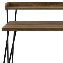 Wohnen Retro Schreibtisch in Walnuss Optik & Schwarz - Filumenta