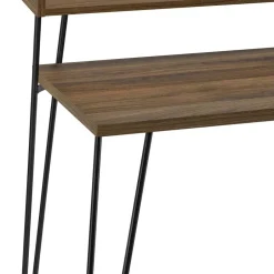 Wohnen Retro Schreibtisch in Walnuss Optik & Schwarz - Filumenta