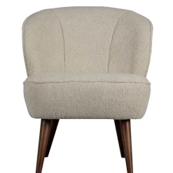 Wohnen Retro Sessel aus Webplüsch in Off-White - Phinia