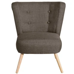 Retro Sessel in Beigegrau Stoff - Florida^Wohnen Clearance