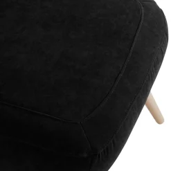 Wohnen Retro Sessel in Schwarz Velours - Kerou