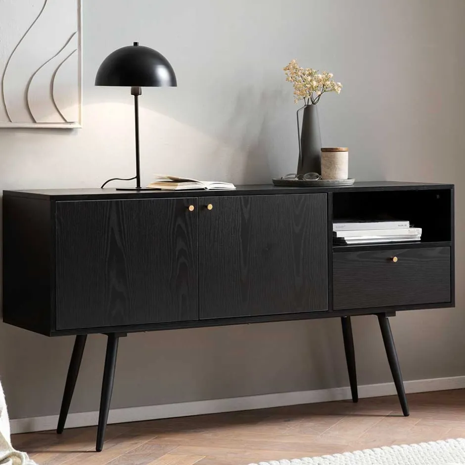 Retro Sideboard in Schwarz - Flair^Wohnen Clearance