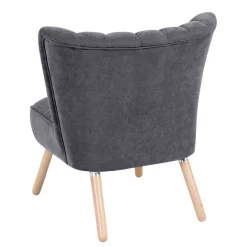 Retro Style Sessel in Anthrazit Velours - Valentino^Wohnen Best