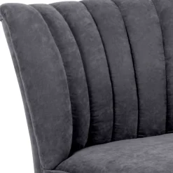 Retro Style Sessel in Anthrazit Velours - Valentino^Wohnen Best