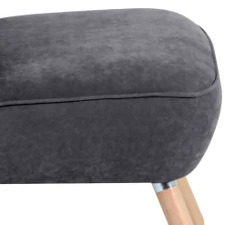 Retro Style Sessel in Anthrazit Velours - Valentino^Wohnen Best