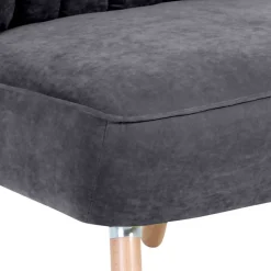 Retro Style Sessel in Anthrazit Velours - Valentino^Wohnen Best