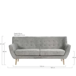 Wohnen Retro Style Sofa in Beige mit Natur - Paulo