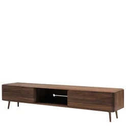 Wohnen Retro TV Element aus Nussbaum Massivholz - Rivossa