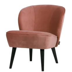 Wohnen Retro Vintage Sessel in Altrosa Samt - Ventura