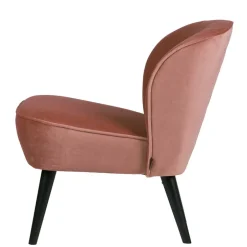 Wohnen Retro Vintage Sessel in Altrosa Samt - Ventura