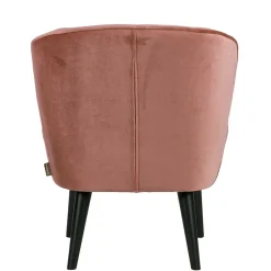 Wohnen Retro Vintage Sessel in Altrosa Samt - Ventura