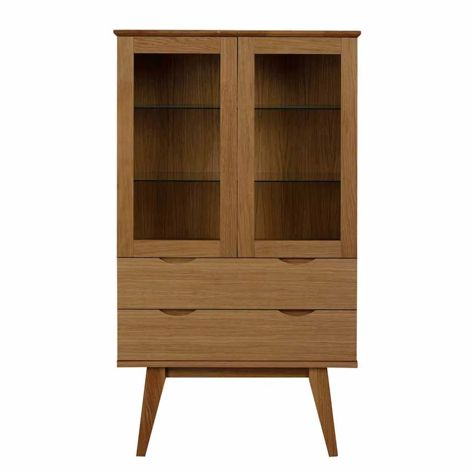Wohnen Retro Vitrine in Eichefarben - Number