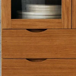 Wohnen Retro Vitrine in Eichefarben - Number