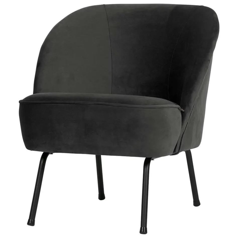 Retrosessel in Schwarz mit Samtbezug - Betty^Wohnen Discount