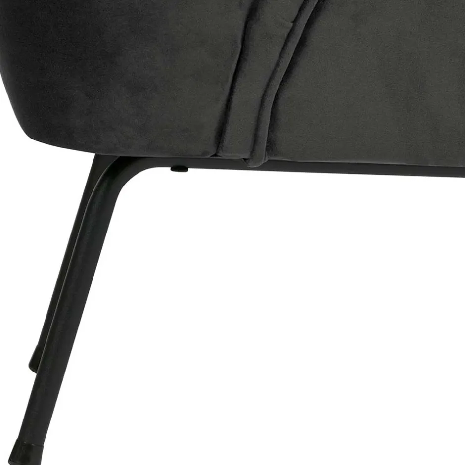 Retrosessel in Schwarz mit Samtbezug - Betty^Wohnen Discount