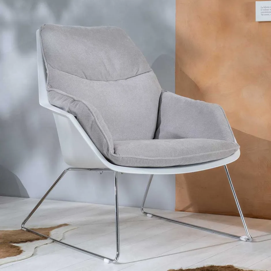 Wohnen Retrosessel mit Chrom Bügelgestell - Harukivo (2er Set)