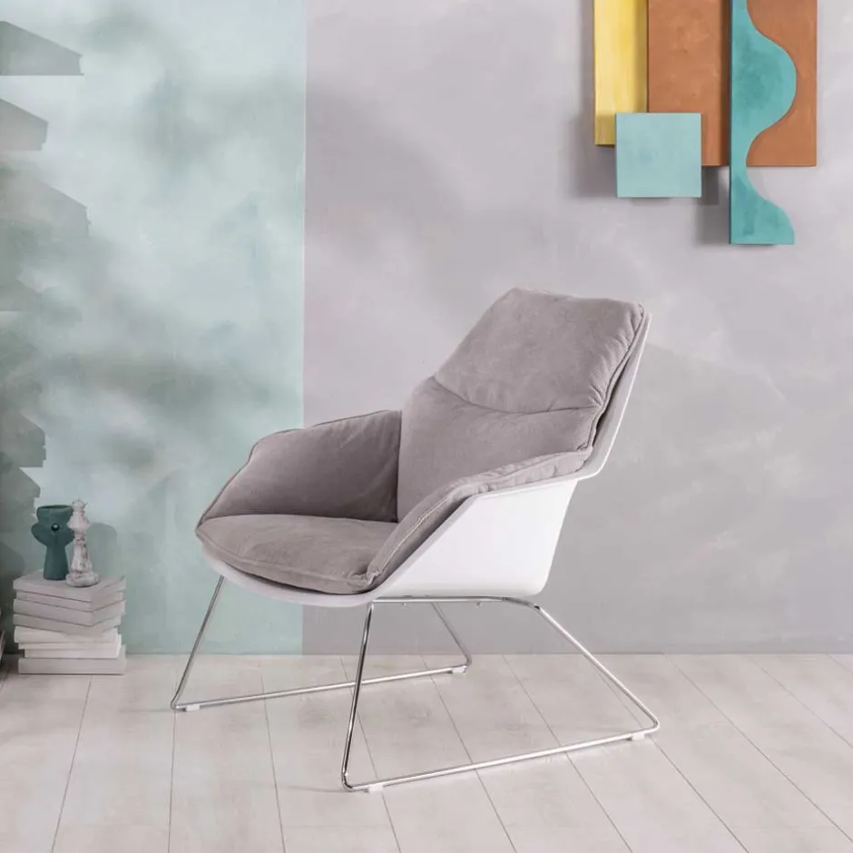 Wohnen Retrosessel mit Chrom Bügelgestell - Harukivo (2er Set)