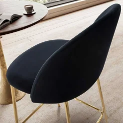 Retrostyle Barstuhl in Schwarz und Gold - Chiosma (2er Set)^Wohnen Discount