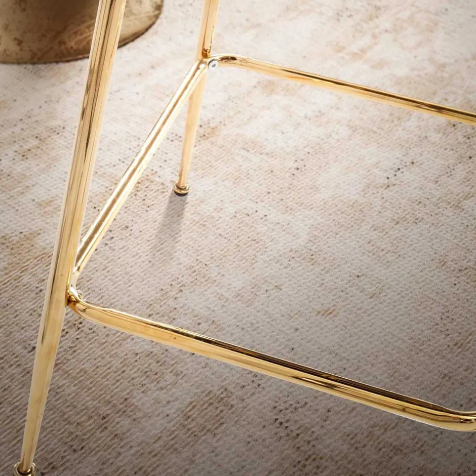 Retrostyle Barstuhl in Schwarz und Gold - Chiosma (2er Set)^Wohnen Discount