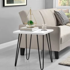 Wohnen Retro-Style Beistelltisch in Weiß - Inna