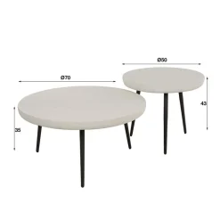 Retro-Wohnzimmertische aus Marmorkomposit - Percos (zweiteilig)^Wohnen Online