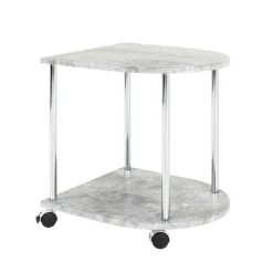 Rollbarer Beistelltisch in Beton Optik Stephanie & Chrom^Wohnen