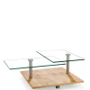 Rollbarer Sofatisch mit Glasplatten - Borgetto^Wohnen Discount