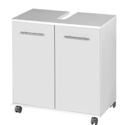 Rollbarer Waschbeckenunterschrank in Weiß - Amassa^Wohnen