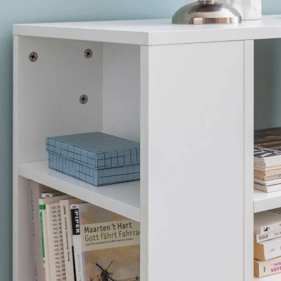 Wohnen Rollbares Regal in Weiß beschichtet - Arletta