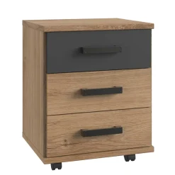 Rollcontainer in Plankeneiche & Dunkelgrau - Uletria^Wohnen Discount