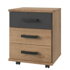 Rollcontainer in Plankeneiche & Dunkelgrau - Uletria^Wohnen Discount